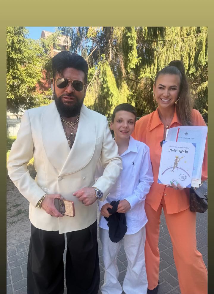 Krzysztof Rutkowski i Maja Rutkowski z synem