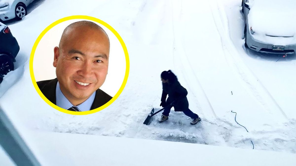 Kanadyjski minister Jon Reyes opublikował zdjęcie żony odsnieżającej podjazd pod domem