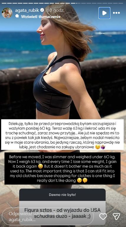 Tak wygląda Agata Rubik. Ile waży?
