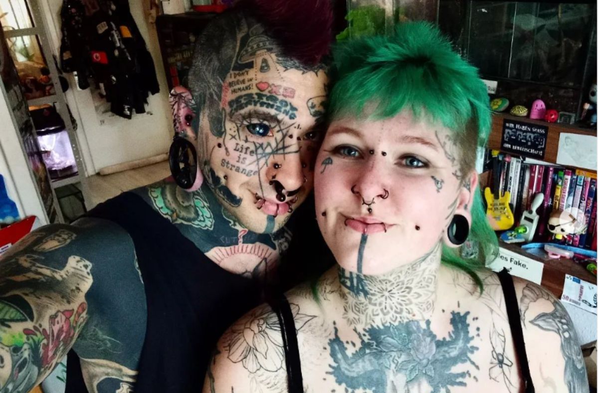 A couple from Dortmund have over 360 tattoos.