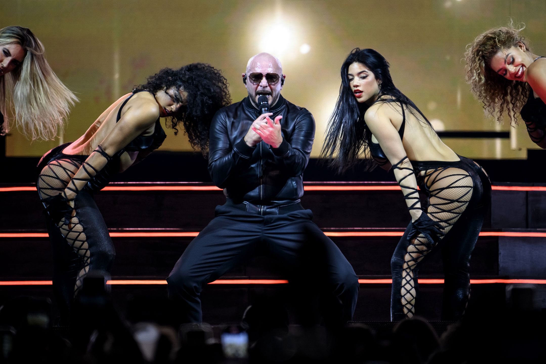 PARIS, FRANCE - FEBRUARY 23: Pitbull performs live on stage during his 'Party After Dark' Tour at Accor Arena Bercy on February 23, 2025 in Paris, France.  (Photo by Kristy Sparow/Getty Images)