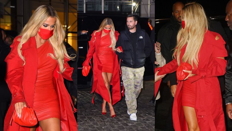 Khloe Kardashian pręży się w czerwonej sukience po "SNL". Wypadła lepiej niż Kim? (ZDJĘCIA)