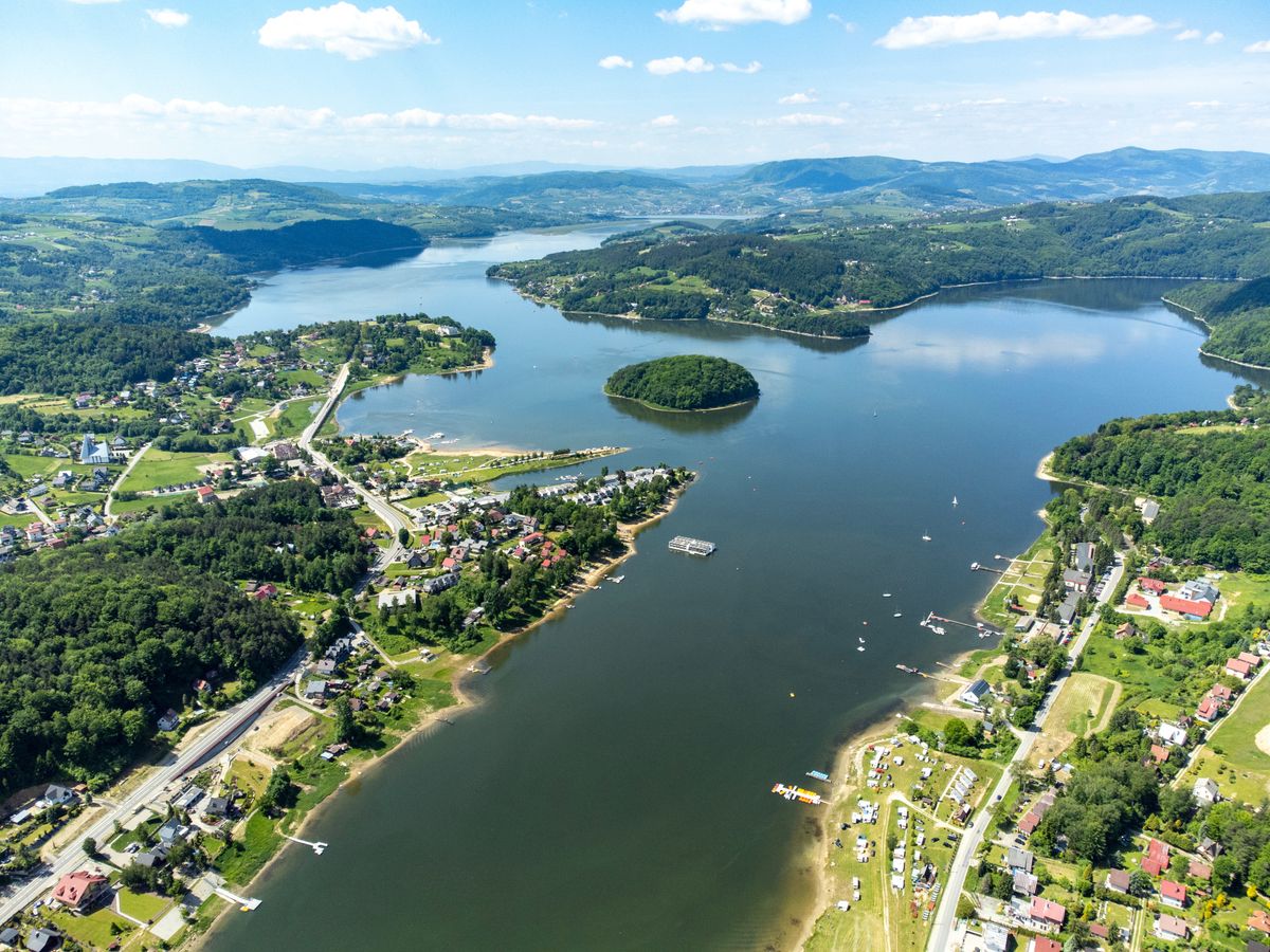 Gródek nad Dunajcem z lotu ptaka