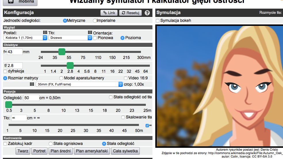Wizualny symulator i kalkulator głębi ostrości - przydatne narzędzie nie tylko dla początkujących 1