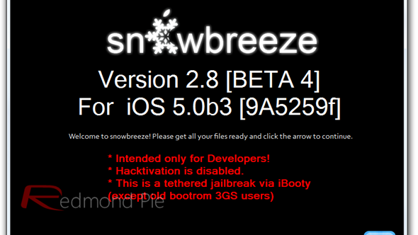Sn0wbreeze 2.8 beta 4 ze wsparciem dla iOS 5 beta 3 1