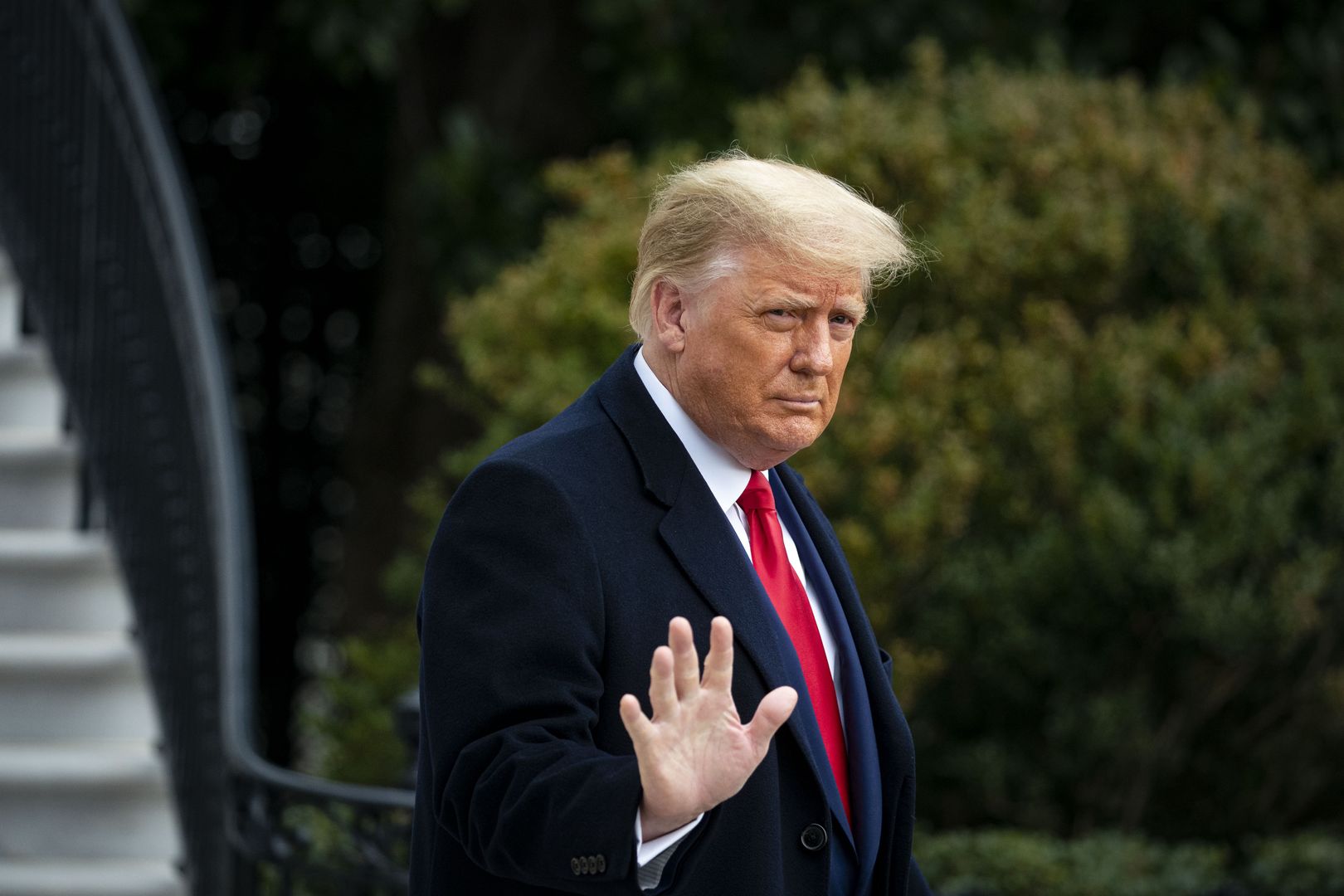 President Trump Departs The White House En Route To Army v Navy Football Game
WASHINGTON, DC - DECEMBER 12: U.S. President Donald Trump waves as he departs on the South Lawn of the White House, on December 12, 2020 in Washington, DC. Trump is traveling to the Army versus Navy Football Game at the United States Military Academy in West Point, NY. (Photo by Al Drago/Getty Images)
Al Drago
bestof, topix