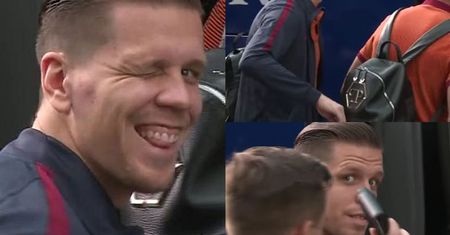 Wojciech Szczęsny "kradnie" portfel z plecaka kolegi (WIDEO)