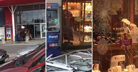 Z KRAJU: Wjechał traktorem do centrum handlowego. Miał przy sobie siekierę