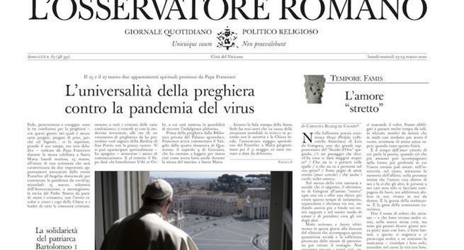Po raz drugi w historii zawieszono druk dziennika "L'Osservatore Romano"