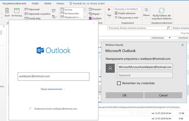 Outlook dalej nie radzi sobie z nowoczesnym logowaniem