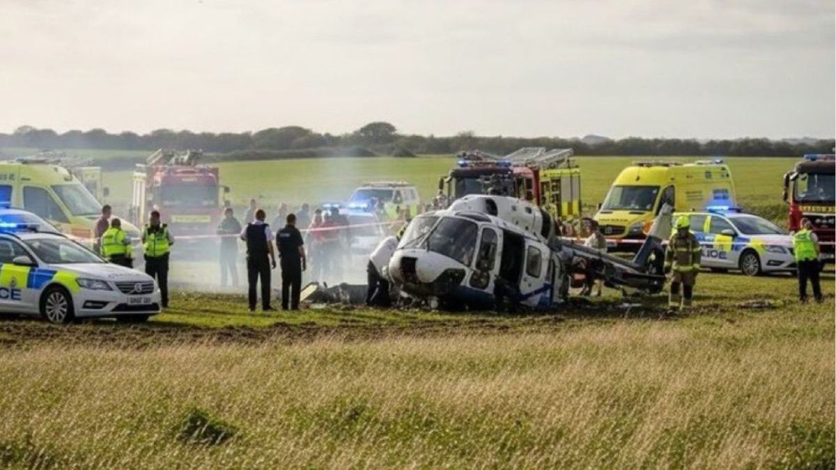 Śmigłowiec rozbił się podczas lekcji latania