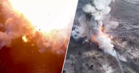 Po eksplozji po prostu zniknął. Przerażające nagranie z Donbasu