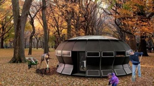 Domek ogrzewany ciepłem kompostu 1