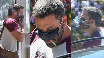 "Zaradny" Ben Affleck nosi maseczkę i puszcza dymka jednocześnie. Geniusz? (ZDJĘCIA)