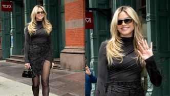 Odziana w mini 51-letnia Heidi Klum posyła uśmiechy na ulicach Nowego Jorku