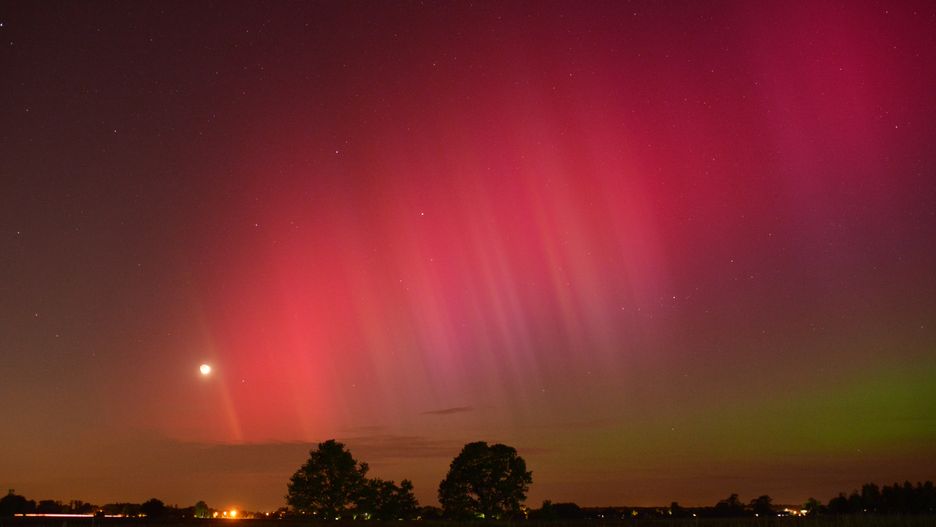 Zorza polarna uchwycona nad Krakowem