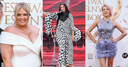 Gwiazdy Polsatu biesiadują na festiwalu w Mrągowie: wydekoltowana Elżbieta Romanowska, Kayah w grochy, "pierzasta" Magdalena Narożna (ZDJĘCIA)