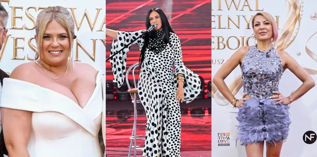 Gwiazdy Polsatu biesiadują na festiwalu w Mrągowie: wydekoltowana Elżbieta Romanowska, Kayah w grochy, "pierzasta" Magdalena Narożna (ZDJĘCIA)