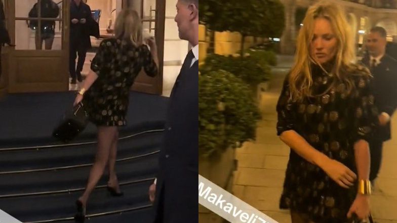 Wyraźnie zmęczona Kate Moss zmierza CHWIEJNYM krokiem do hotelu. Internauci dopytują: "Gdzie jest jej ochrona?"