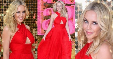 48-letnia Kylie Minogue w czerwonej sukience za 22 tysiące! Seksowna? (ZDJĘCIA)