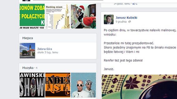 Prezydent Zielonej Góry: „Na Facebooku mówcie mi Janusz!”. Jak zwracać się do znanych osób w Internecie? 1