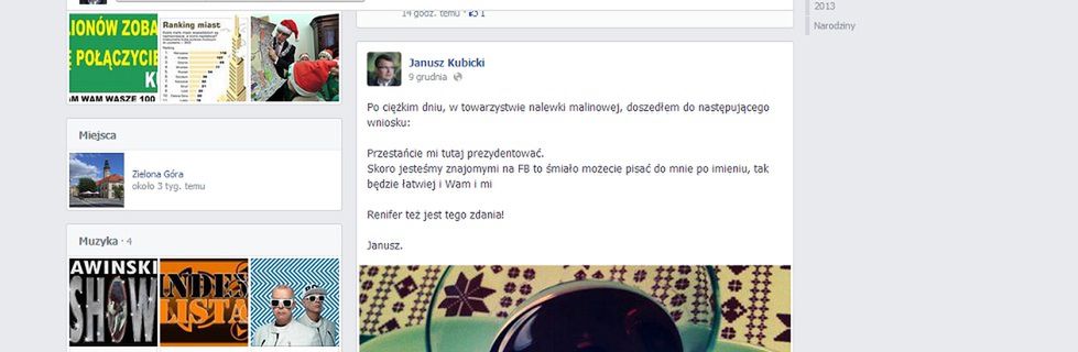 Prezydent Zielonej Góry: „Na Facebooku mówcie mi Janusz!”. Jak zwracać się do znanych osób w Internecie?