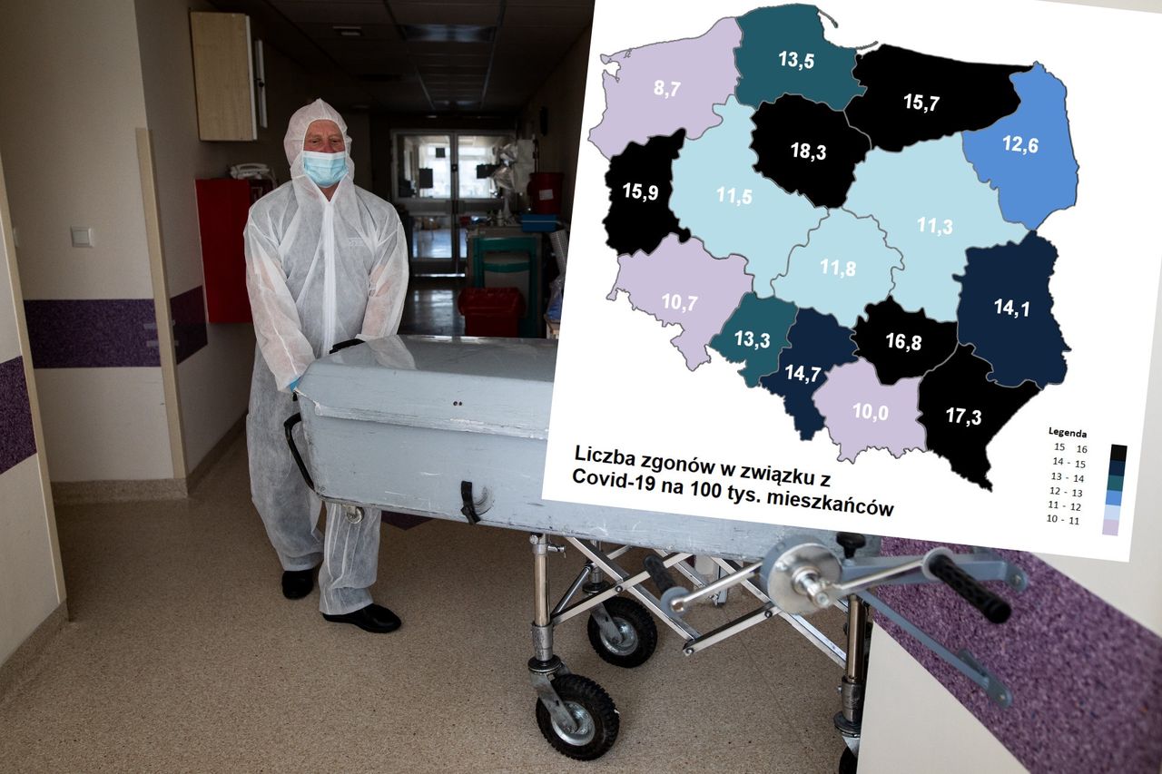 Zgony na COVID-19. Gdzie jest najgorzej? W dwóch regionach ofiar jest nadspodziewanie dużo