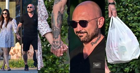 Patryk Vega dumnie przechadza się po stolicy z ŻONĄ i reklamówką, prezentując liczne tatuaże (ZDJĘCIA)