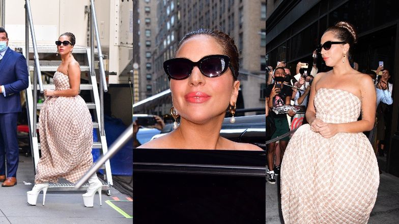 Lady Gaga w rozkloszowanej sukience
