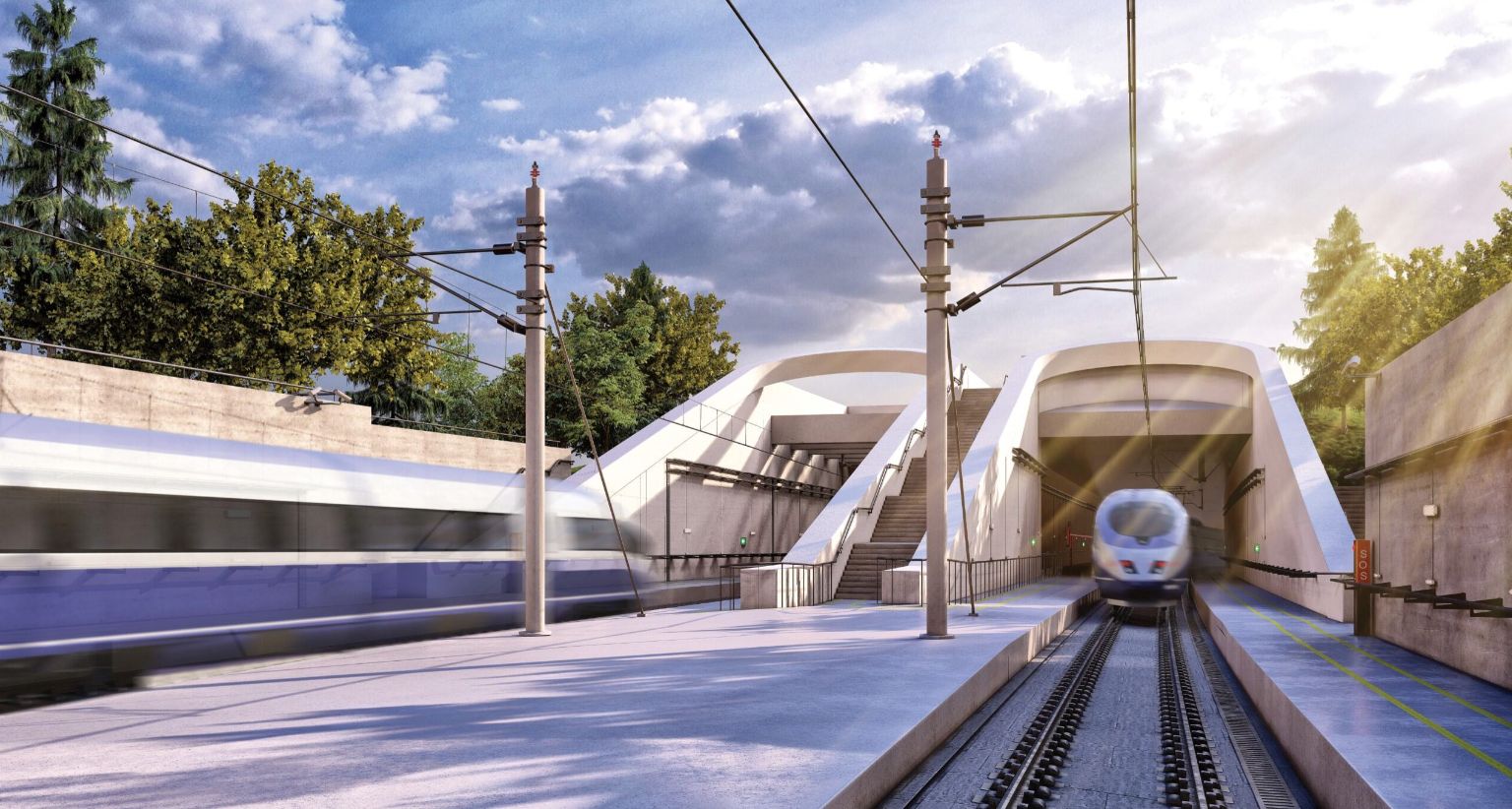 Wjazd do tunelu w kierunku Warszawy