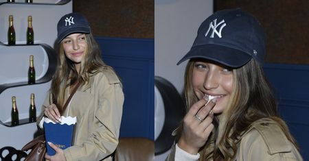 Wyluzowana Julia Wieniawa delektuje się popcornem na imprezie Warnera. Stylizacja zainspirowana Anną Lewandowską? (FOTO)