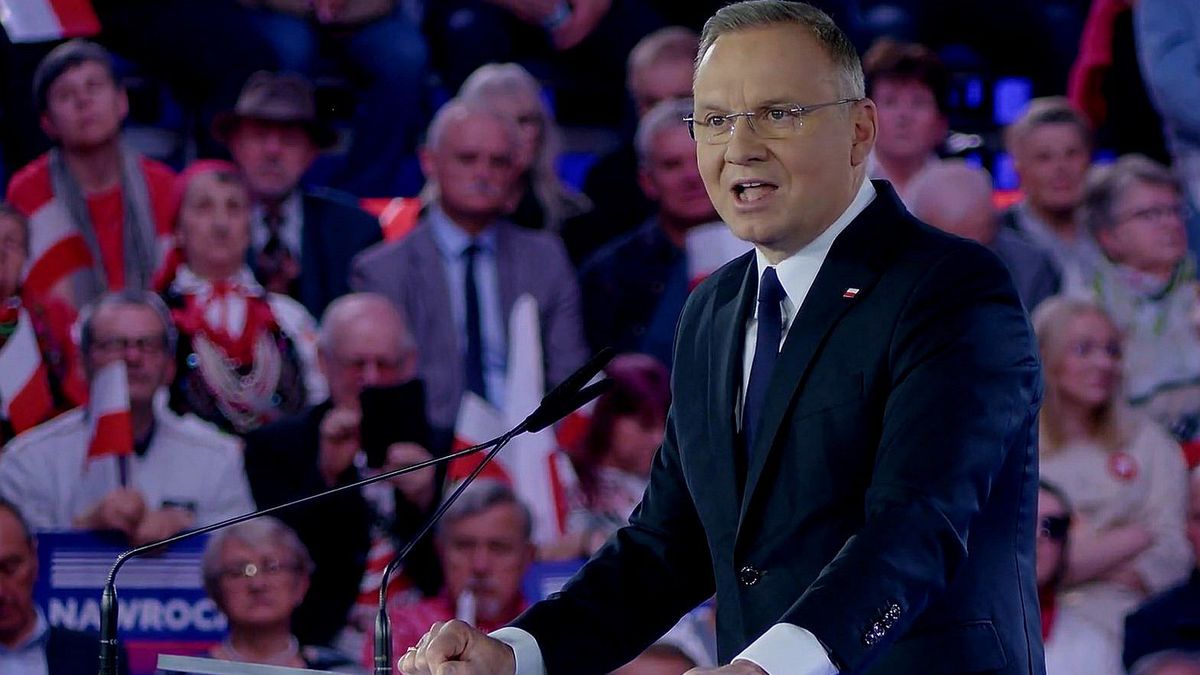 Andrzej Duda na konwencji wyborczej Karola Nawrockiego