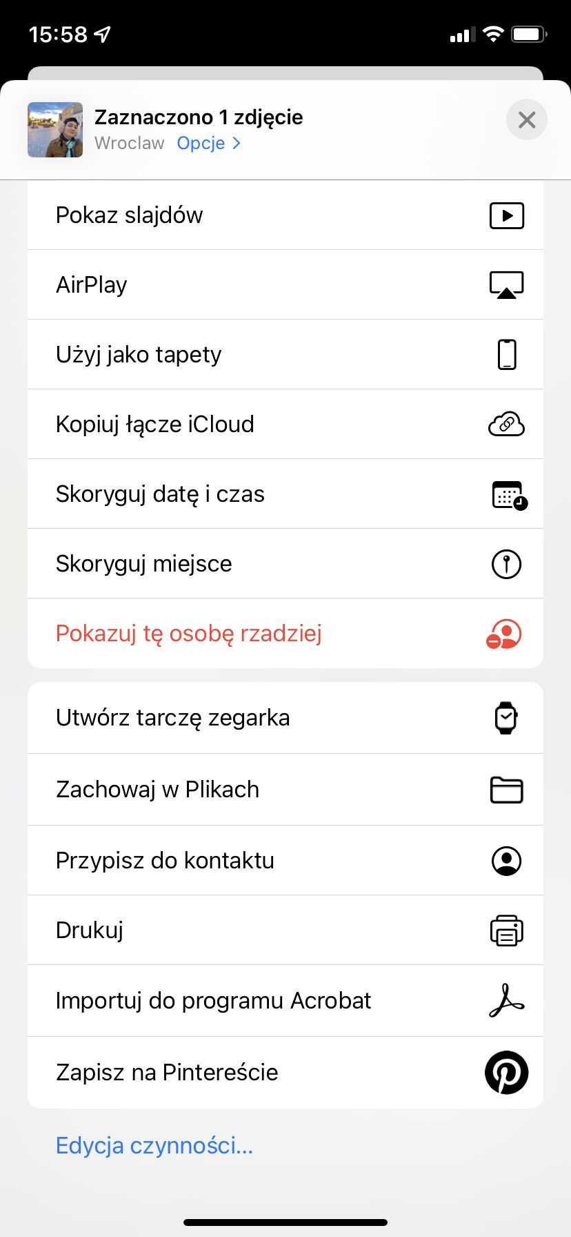 Opcja Zachowaj w Plikach