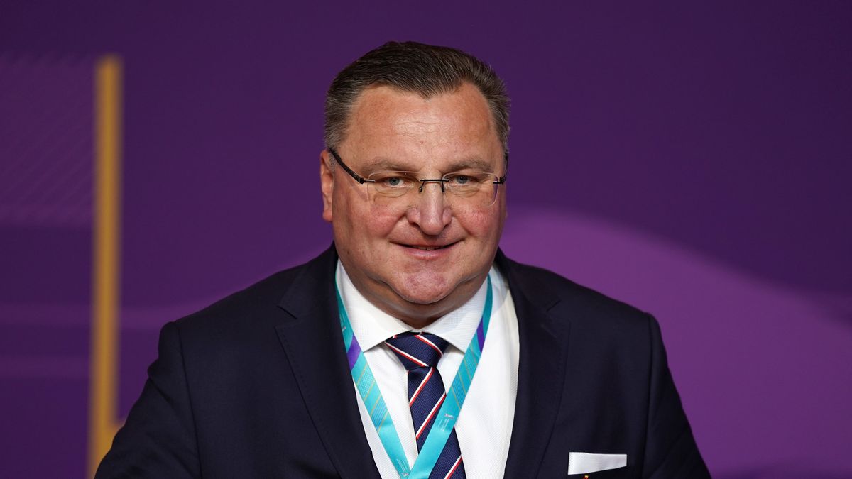 Poland manager Czeslaw Michniewicz during the FIFA World Cup Qatar 2022 Draw at the Doha Exhibition and Convention Center, Doha. Picture date: Friday April 1, 2022. (Photo by Nick Potts/PA Images via Getty Images)