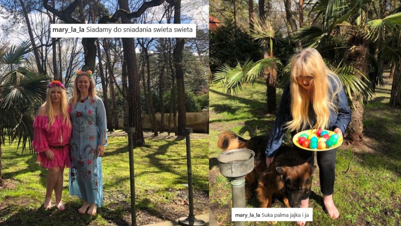 Maryla Rodowicz boso i z suką