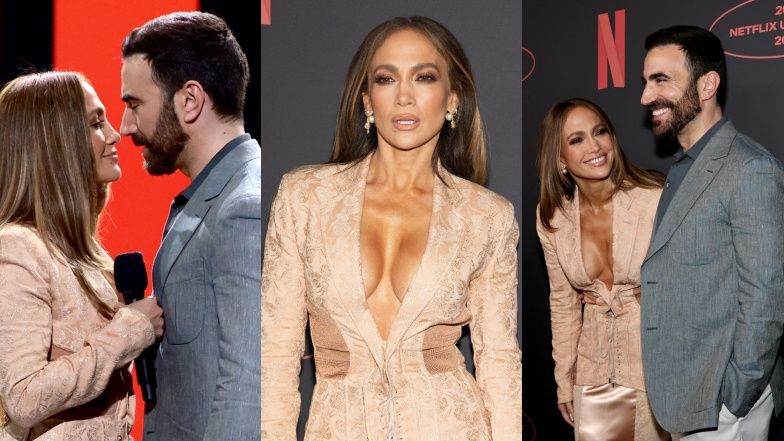 Wydekoltowana Jennifer Lopez flirtuje z kolegą z planu