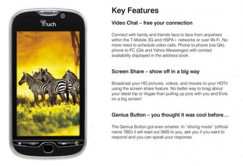 T-Mobile myTouch HD - dwurdzeniowy Android z 4G?