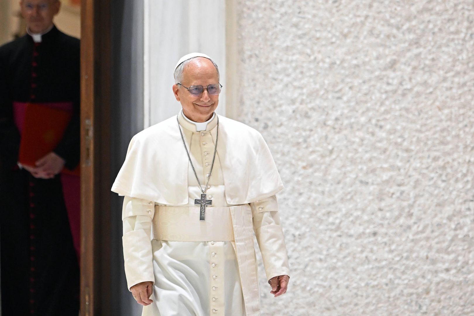 ITALY - POPE LEO XIV DURING AN AUDIENCE TO REPRESENTATIVES OF THE MEDIA , AT THE PAUL VI HALL IN VATICAN - 2025/5/12
**NO LIBRI** Italy, Rome, Vatican, 2025/5/12.Pope Leo XIV during an audience to representatives of the media, at Paul-VI hall in The Vatican. Photograph by ALESSIA GIULIANI / Catholic Press Photo 
Dostawca: PAP/PA
ALESSIA GIULIANI / ipa-agency.net
-