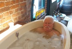 Wałęsa w nietypowej kąpieli. "Tak trzeba żyć"