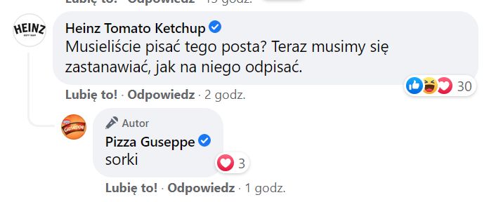 Reakcje na viralowy post Pizzy Guseppe