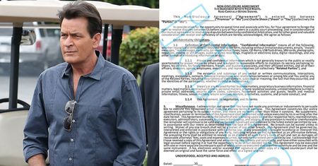 Do sieci trafił... SEKS-KONTRAKT, który Charlie Sheen kazał podpisywać kochankom!