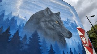 "Pod wspólnym niebem". Nowy mural Straży Granicznej powstał w centrum Częstochowy