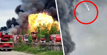 Seria eksplozji uchwycona. Gigantyczny pożar na południu Polski