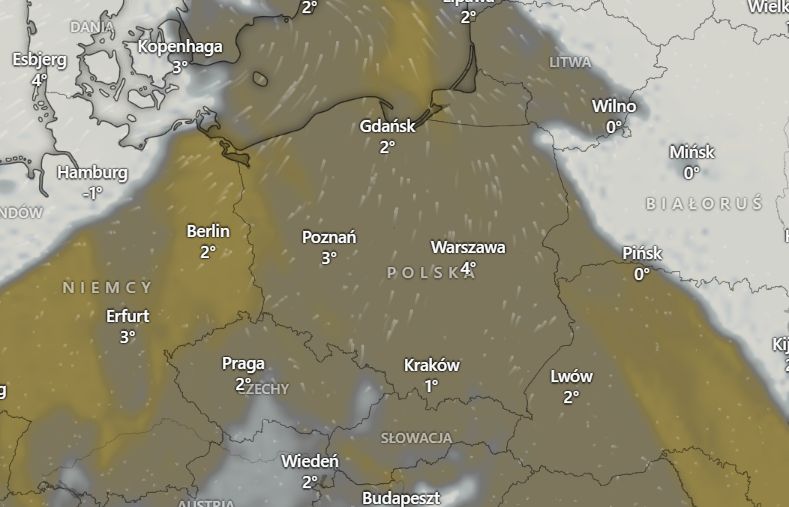 W poniedziałek niebo będzie bezchmurne