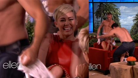 Miley klepie striptizera w tyłek! W talk show!