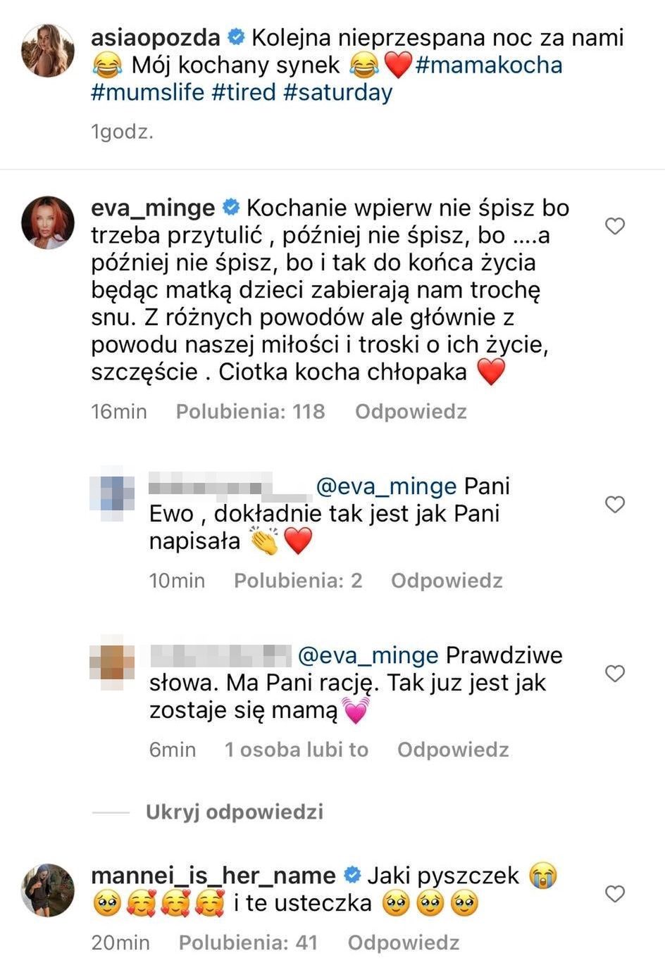 Komentarze pod postem Joanny Opozdy