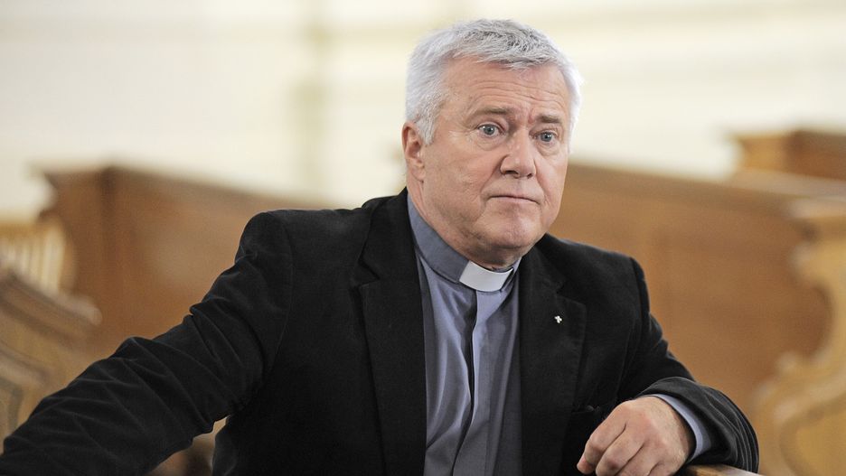 Włodzimierz Matuszak na planie serialu "Plebania"