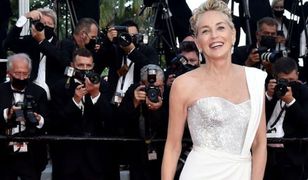 Sharon Stone zadała szyku w białej sukni w Cannes. Wyglądała jak bogini