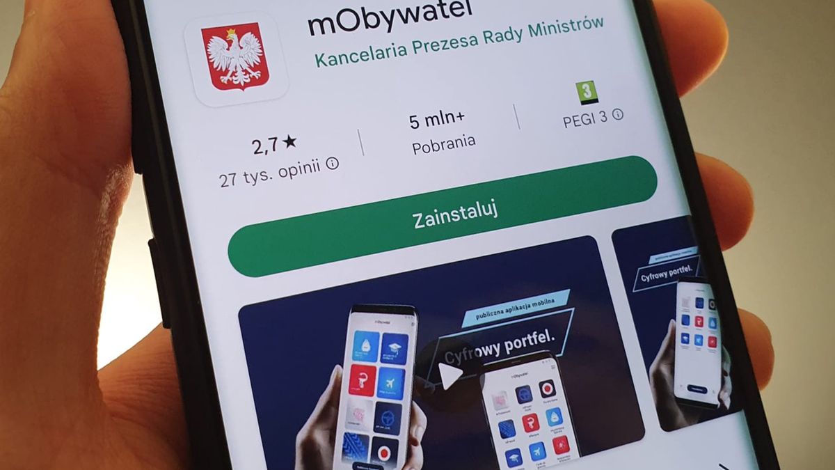 Aplikacja mObywatel w Google Play