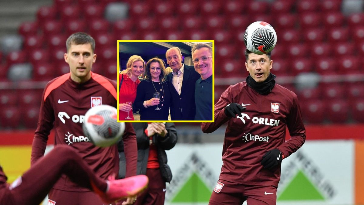 Trening reprezentacji Polski (w ramce Przemysław Rudzki i Dariusz Szpakowski z partnerkami)